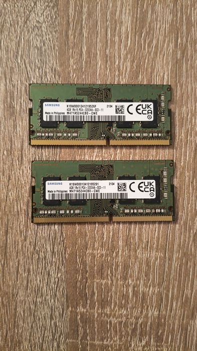 Ram 2x4GB DDR4 Samsung Laptop 3200MHz