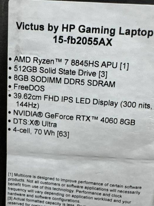 Игровой ноутбук HP Victus 15.6" (KOREA)