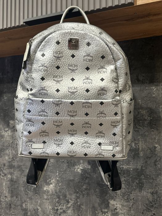 MCM Silver Visetos Stark Backpack