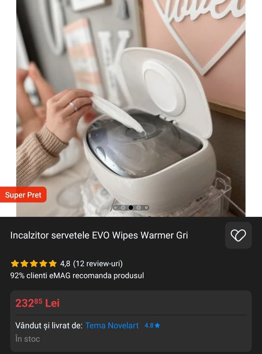 Incalzitor servetele EVO Wipes Warmer Gri