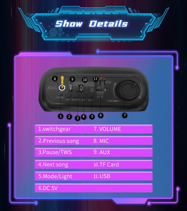 Супер бас караоке тонколона 4" х 2 с микрофон и дистанционно управлени