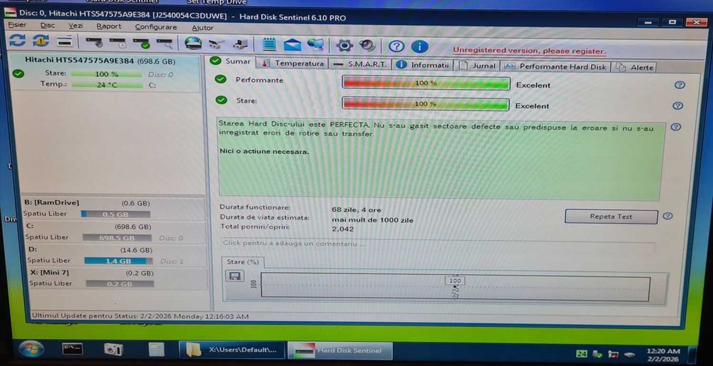 1.HDD Hard Disk Laptop Hitachi 750Gb 5400rpm 8MB SATA II