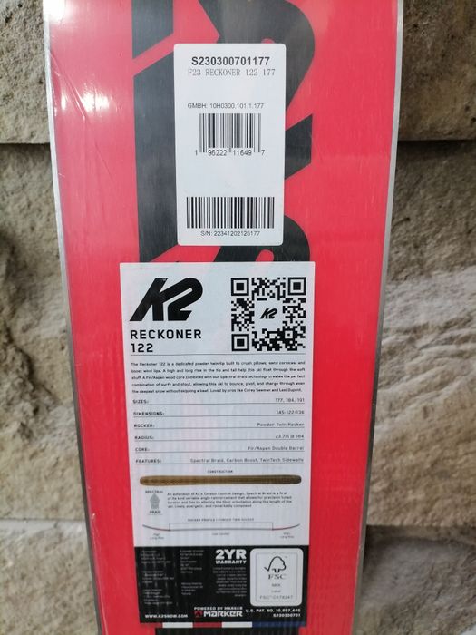 Schiuri ski Freeride K2 Reckoner 122 Nou! 177,184 cm
