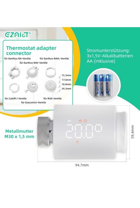 Termostat calorifer EZAIOT Wifi, Tuya, Zigbee