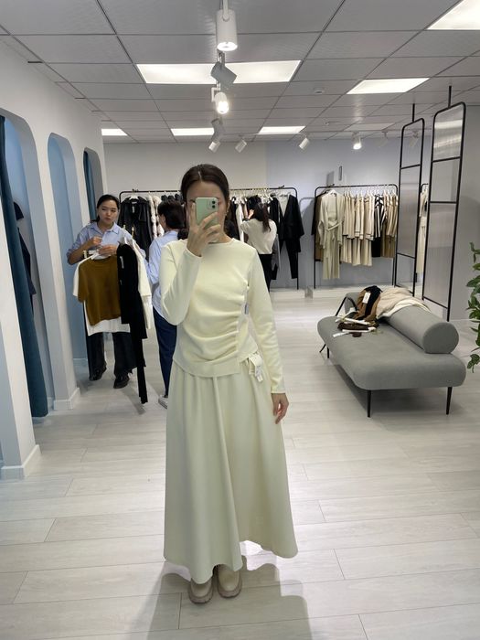 Двойка юбка молочного цвета