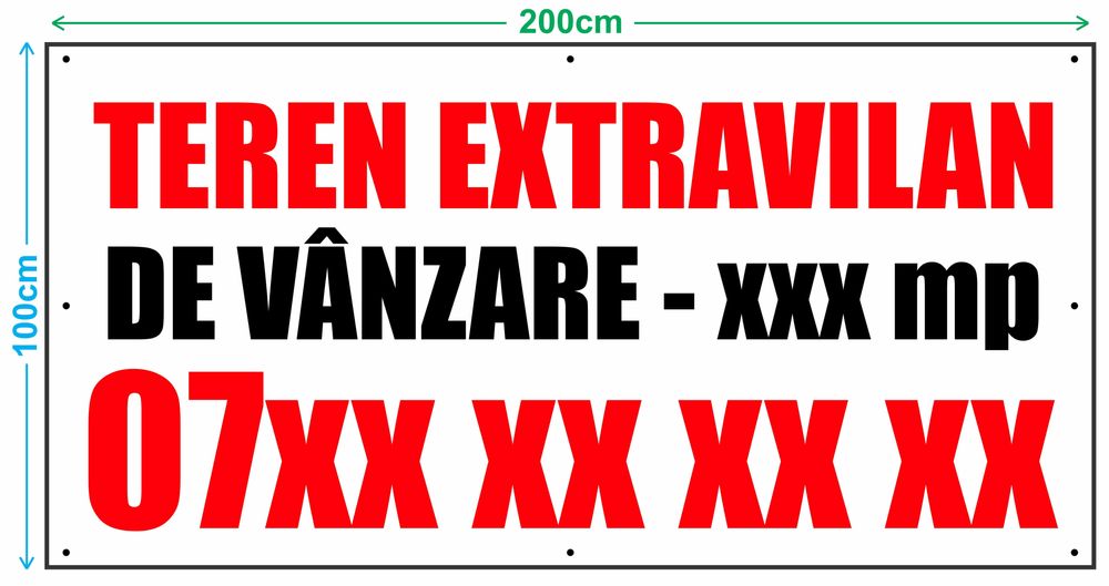 Bannere PVC pentru Vânzare/Inchiriere Teren, Case, Apartamente
