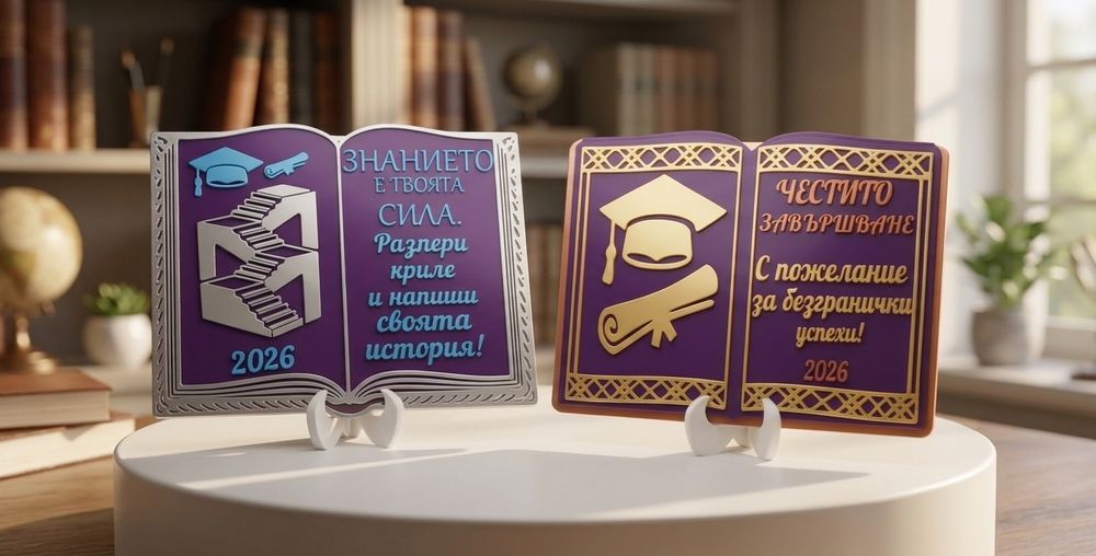 Персонализирани 3D книжки с пожелания за бал и дипломиране 2026