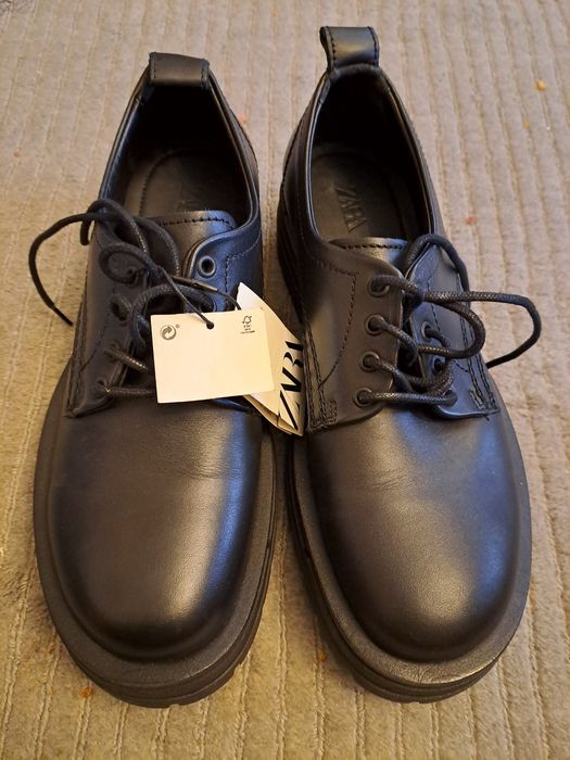 Pantofi din piele Zara cu talpa volum 5 cm ,model Balenciaga