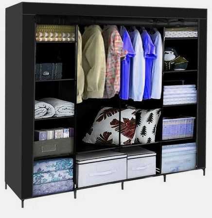 Четирикрилен текстилен гардероб органайзер за дрехи и обувки