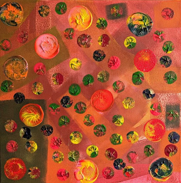Tablou pictura acrilica originala 30x30 cm pe canvas