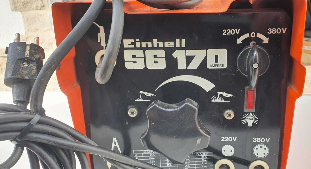 Einhel SG 170, aparat de sudura trifazic/ monofazic si cutie electrozi