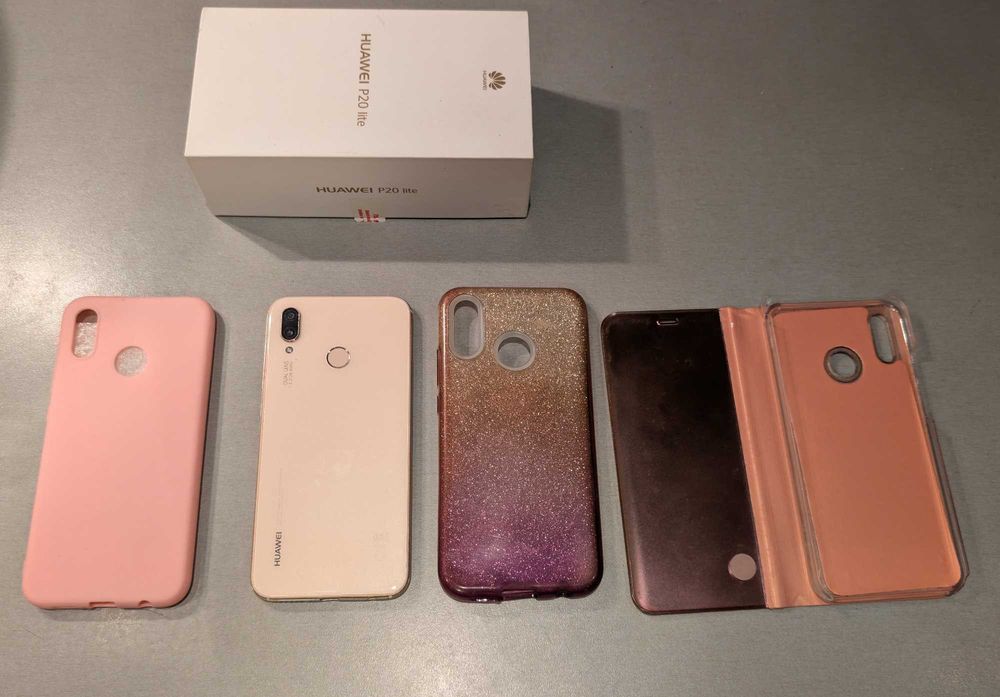 Huawei P20 Lite (Sakura Pink) 64GB + кутия и 3 кейса подарък
