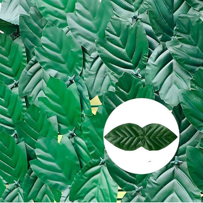 Ограда от зелени листа - панел за уединение с реалистичен вид 3 x 0,5м