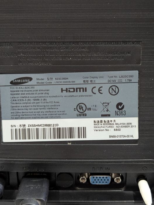 Монитор Samsung модель: S23C350H