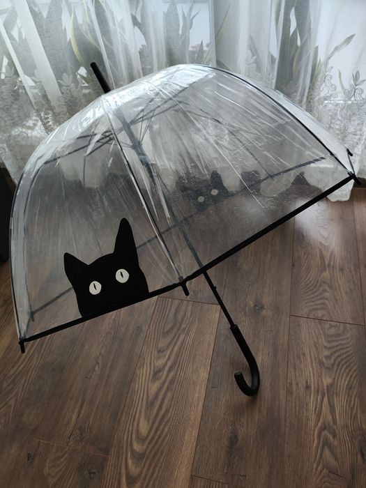 Umbrela transparenta pisica