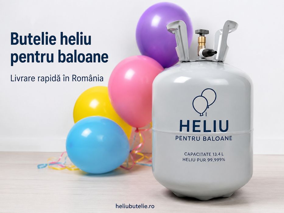 Butelie heliu pentru 50  baloane | Heliu petreceri, botez, nuntă