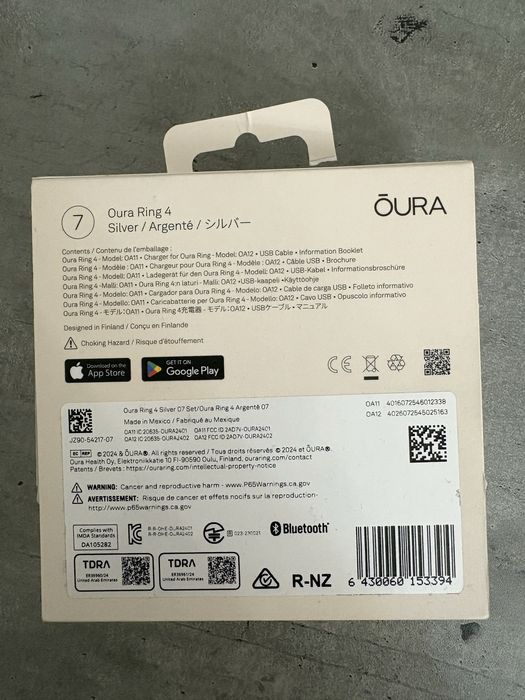 Смарт-кольцо Oura Ring 4 7 серебристый