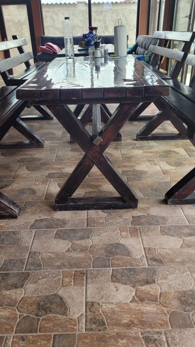 Masa cu bănci terasa