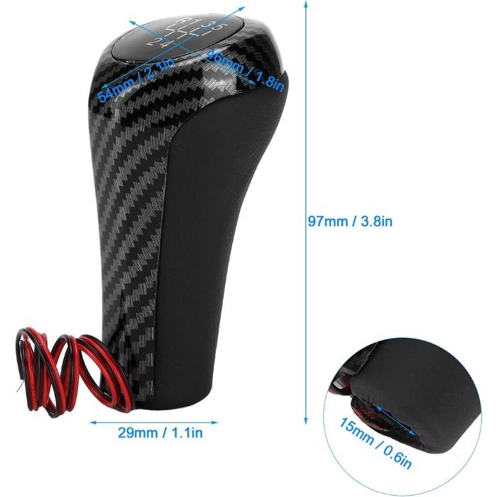 Светеща топка за скоростен лост BMW – 5 скорости, универсална