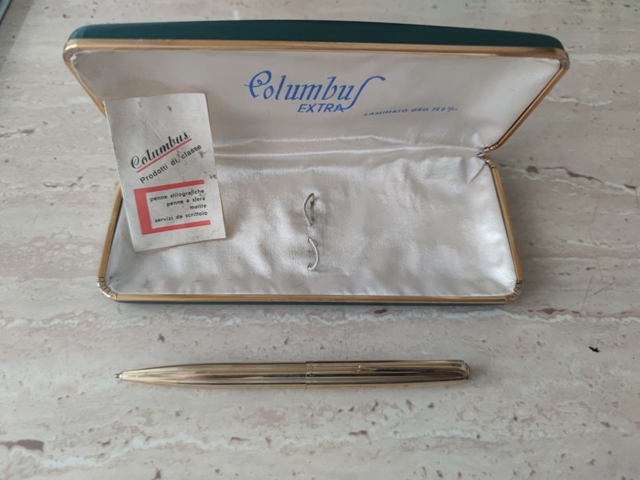 Pix vintage de colecție Columbus Extra – Laminat Aur 18K (750), cu cutie originală