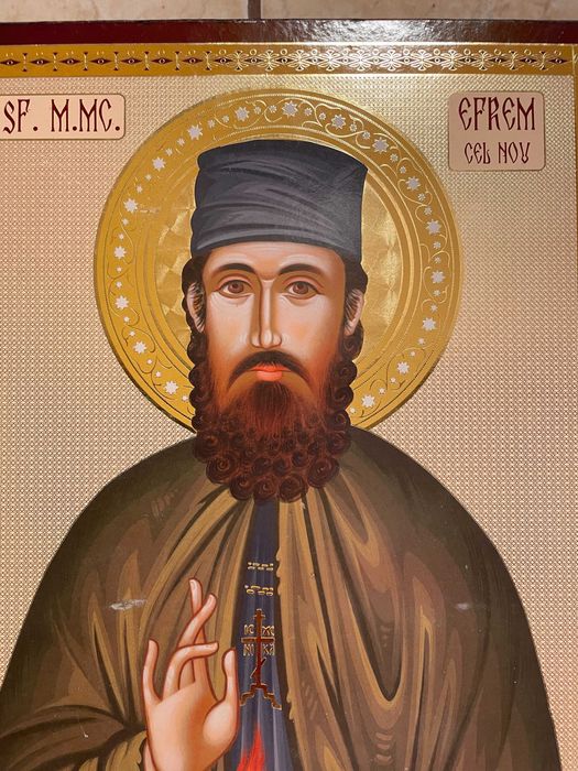 icoana veche sfantul efrem cel nou dim30x41cm icoana veche icoana