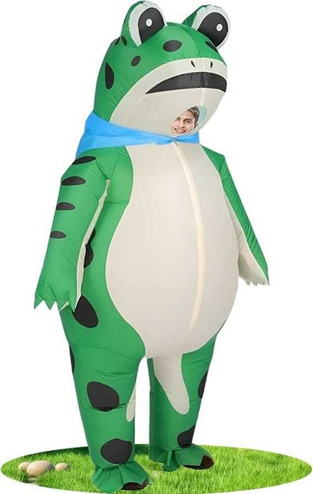 JINSTABAG Надуваем костюм за възрастни, жаба, цяло тяло, луксозен забавен костюм за мъже и жени