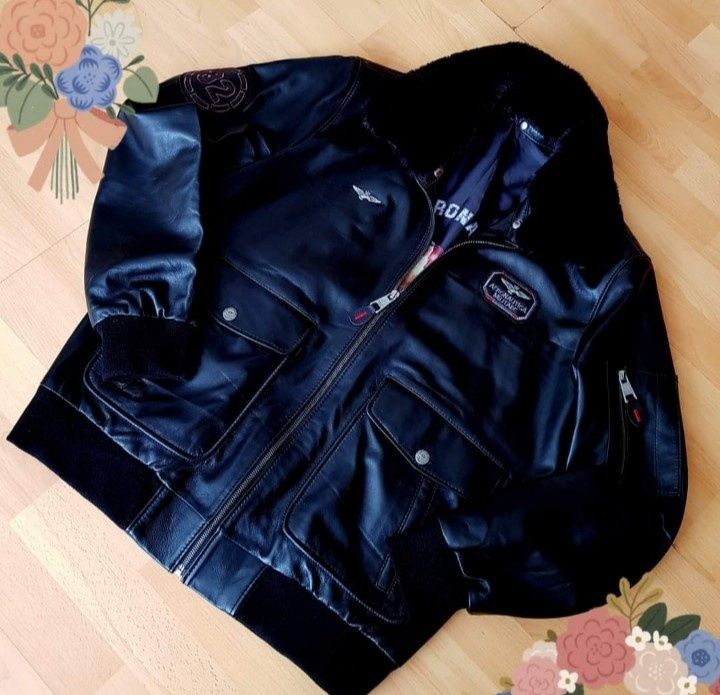 Jacheta Aeronautica Militare tip aviator piele naturala 100%