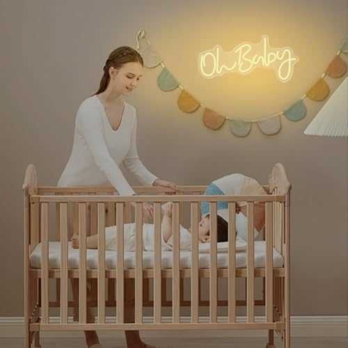 Нов знак лампа LED неонова табела Oh Baby USB baby shower детска стая