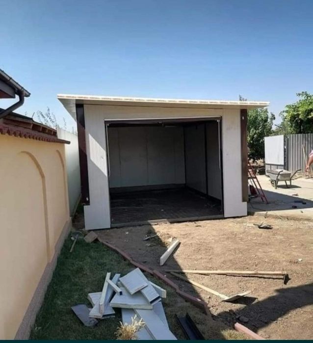 Garaje auto din structura metalica si panou sandwich termoizolant, dimensiuni in functie de preferintele clientilor cu proiectul clientului