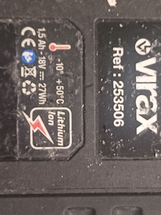 Baterie VIRAX 18V in stare foarte buna. Este testata
