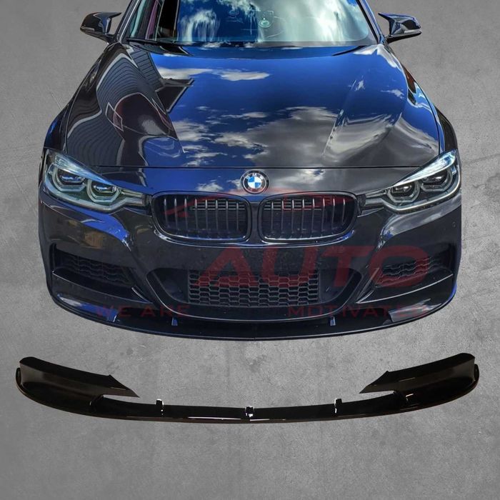 Преден лип спойлер – BMW 3 Series F30, за M-Tech броня, черен, бмв ф30