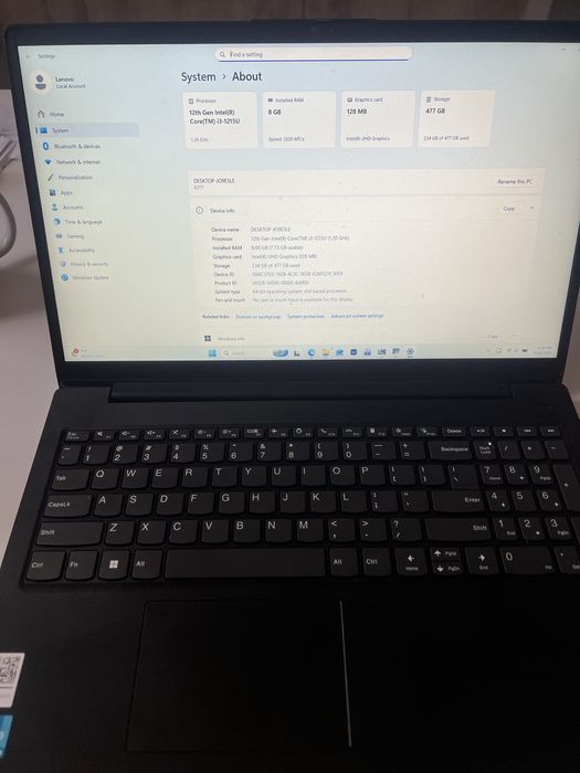Lenovo V15 G3 I3- 125U / SSD Nvme 512GB