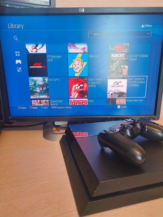 С ГАРАНЦИЯ 1Г Sony PlayStation 4 FAT SW 10.01 PS4 500GB профилактиран