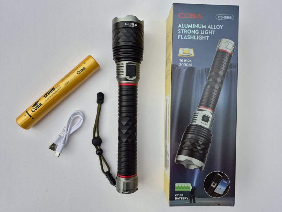 Супер мощен LED фенер COBA CB-G686,3000m