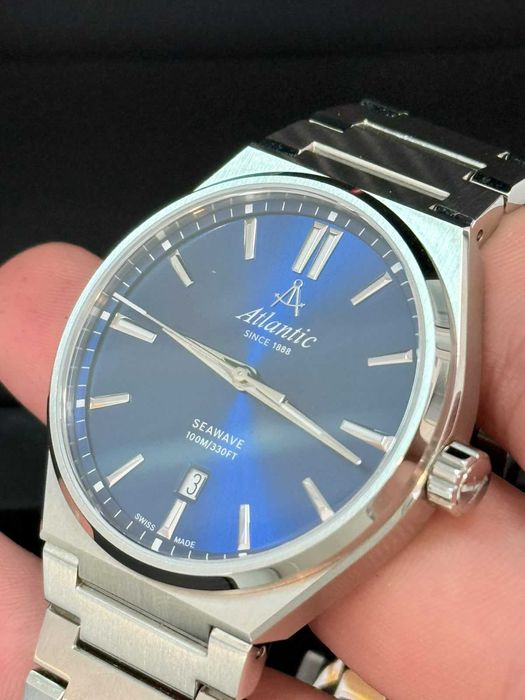 [10017] Ceas Atlantic Seawave Albastru Sunray Quartz / Amanet Tulcea