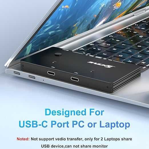 KCEVE USB 3.2 комутатор за 2 лаптопа - 10 Gbps 2 входа 4 изхода