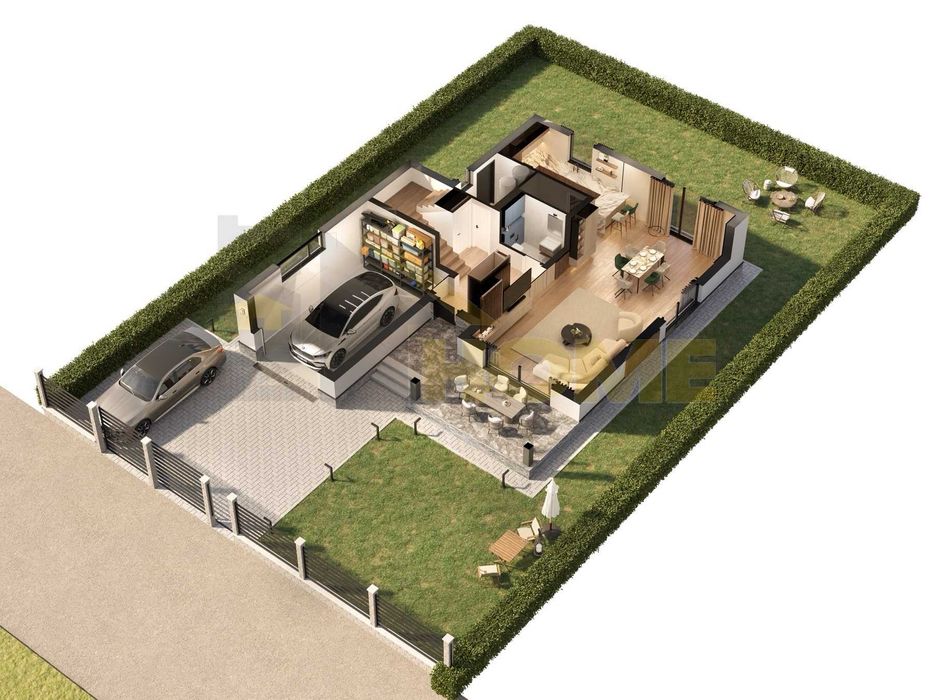 Самостоятелна еднофамилна къща с гараж и паркоместа