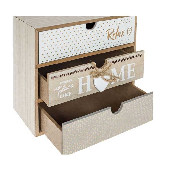 Декоративна кутия Mercado Trade, 3 чекмеджета, Дърво, Различни модели