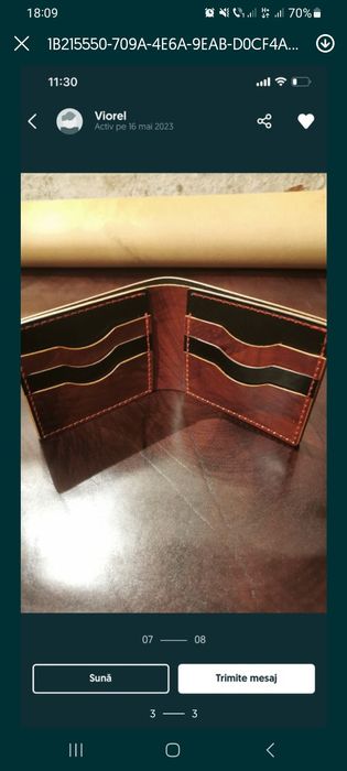 Portofel bărbătesc piele handmade