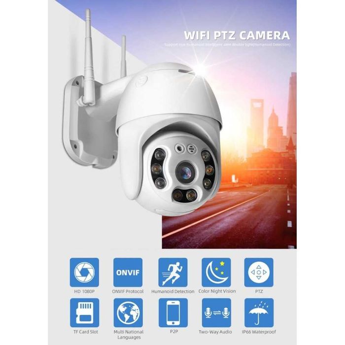 Безжична IP Камера с нощно виждане, FULL HD, Водоустойчива, 5 MP