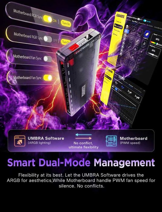 ARGB хаб AsiaHorse UMBRA ARGB PWM с USB подключением