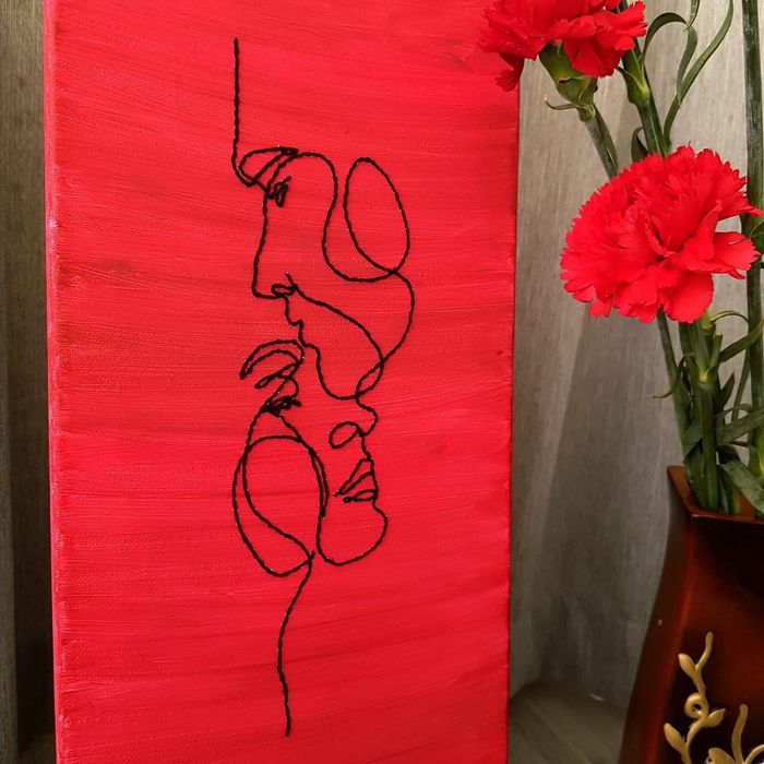 Ръчно бродирано платно “Красотата на любовта”