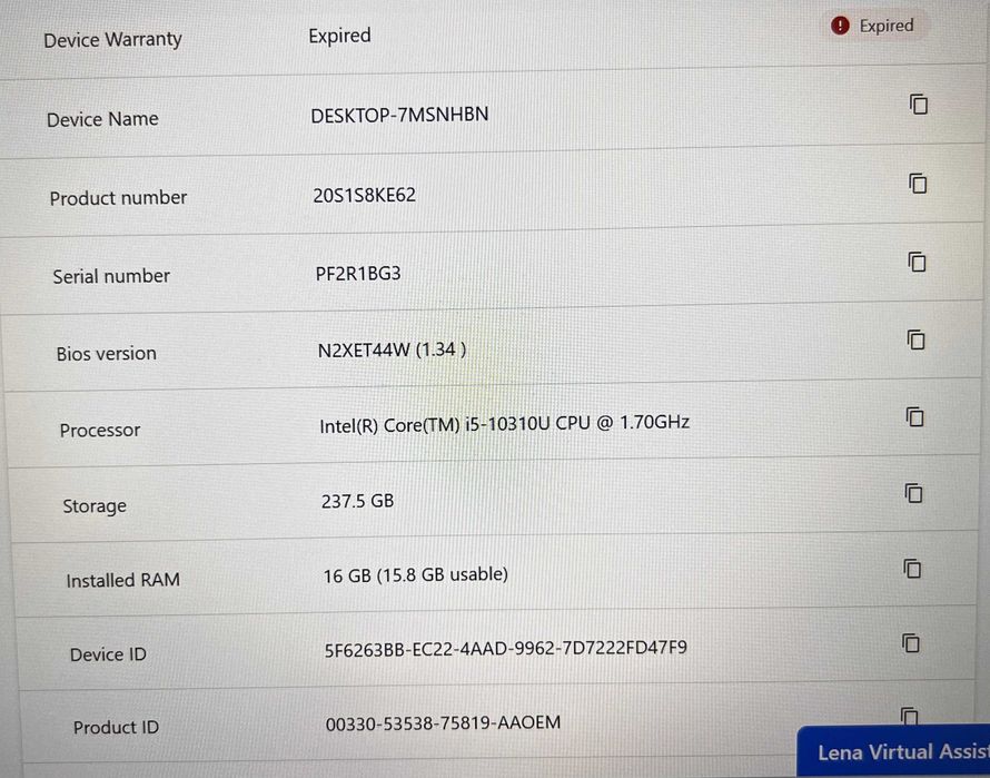 Lenovo ThinkPad T14 gen 1 (Intel i5, 16 GB RAM DDR4, 256 GB SSD)