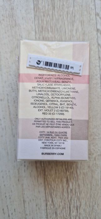 Burberry London EDP, roz, nou, primit.