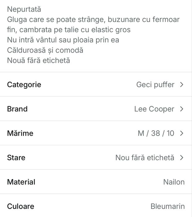 Geaca dama Lee Cooper