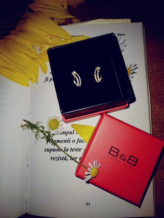 Cercei aur 585 cu cubic zirconia