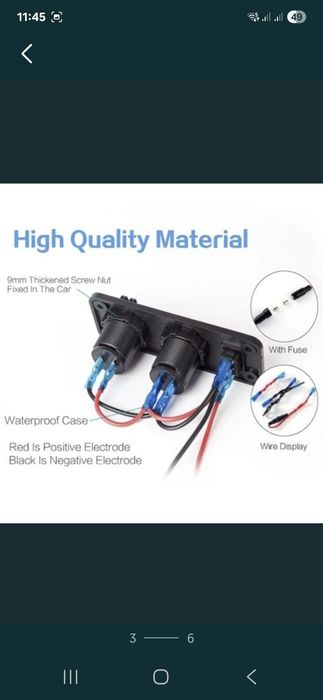 Panou cu voltmetru•dual usb si priză