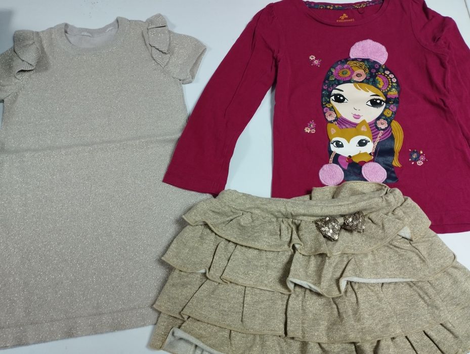 Голям лот яке, блузки, клинове, дънки, рокли 110-116 см лота яке, блуз