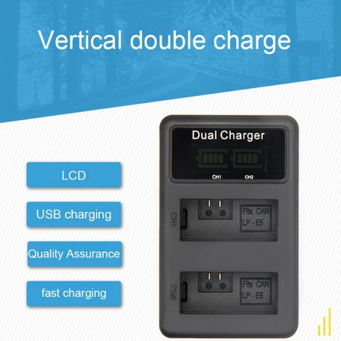 Двойно смарт зарядно LC-E5 за батерии LP-E5 за Canon
