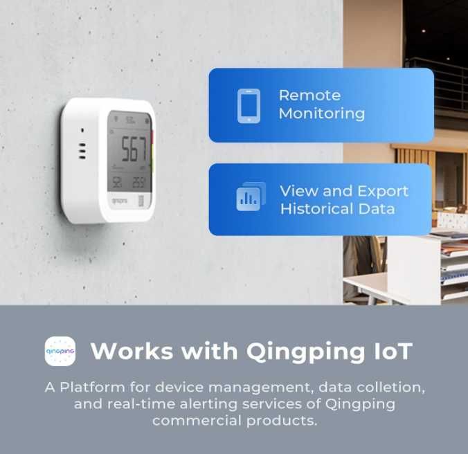 Monitor Qingping CO2 Termometru Higrometru Monitorizare de la distanță